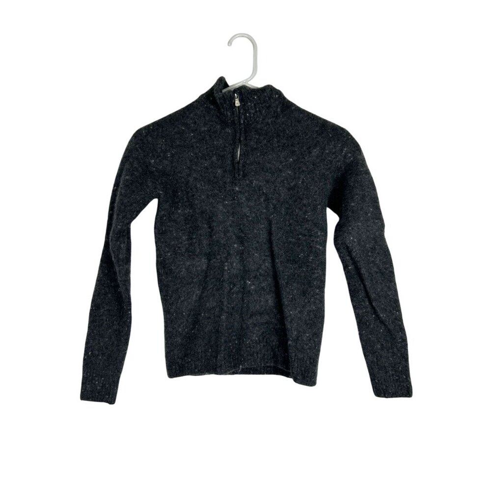 Jack Victor Boy S/P Gray Wool & Cashmere Blend Half-Zip Sweater